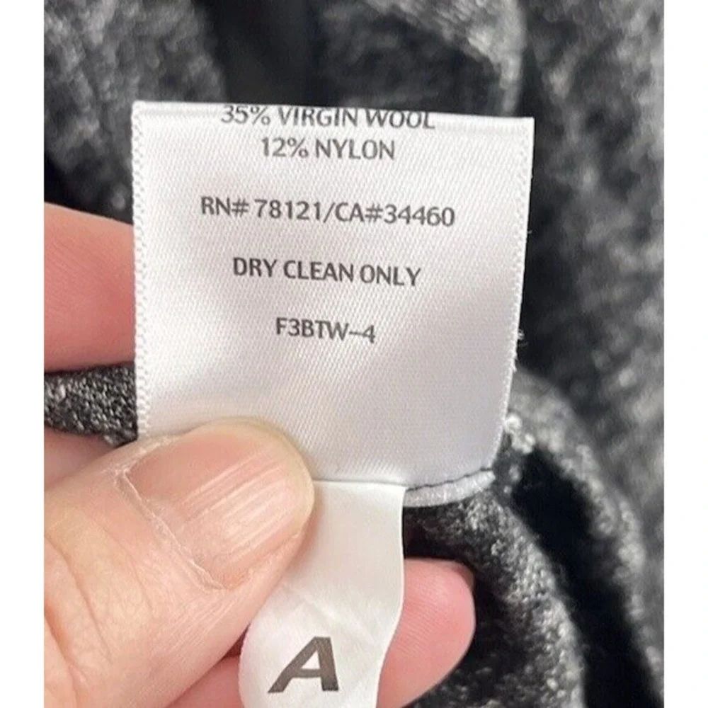 Eileen Fisher‎ Dark Gray Shirt Sweater Organic Cotton Wool Small Medium Bodycon - Picture 5 of 6